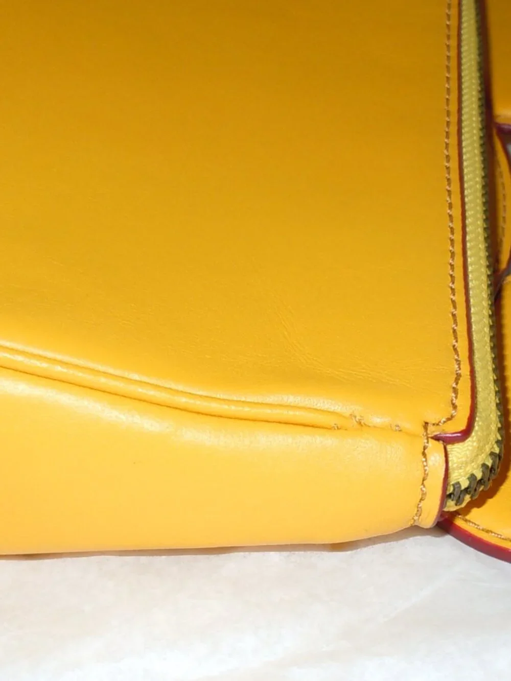 COACH DISNEY F59529 MICKEY MOUSE EARS WRISTLET YELLOW LEATHER EUC